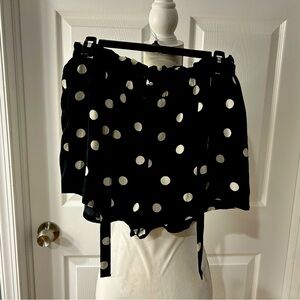 Joe Benbasset Polka Dot Short Size Large, Flare, Black/White